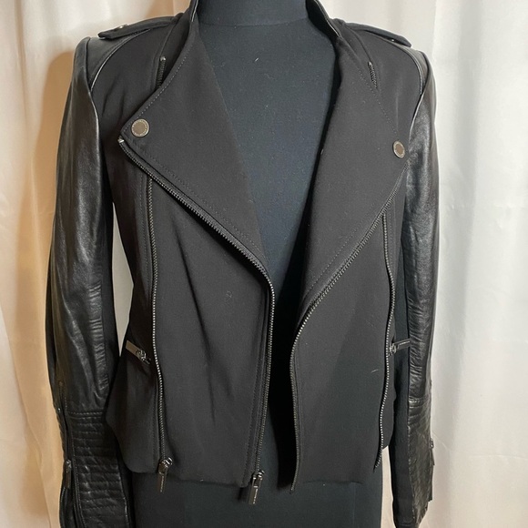 BCBGMaxazria Black Ava Moto Jacket - Small - Picture 4 of 7